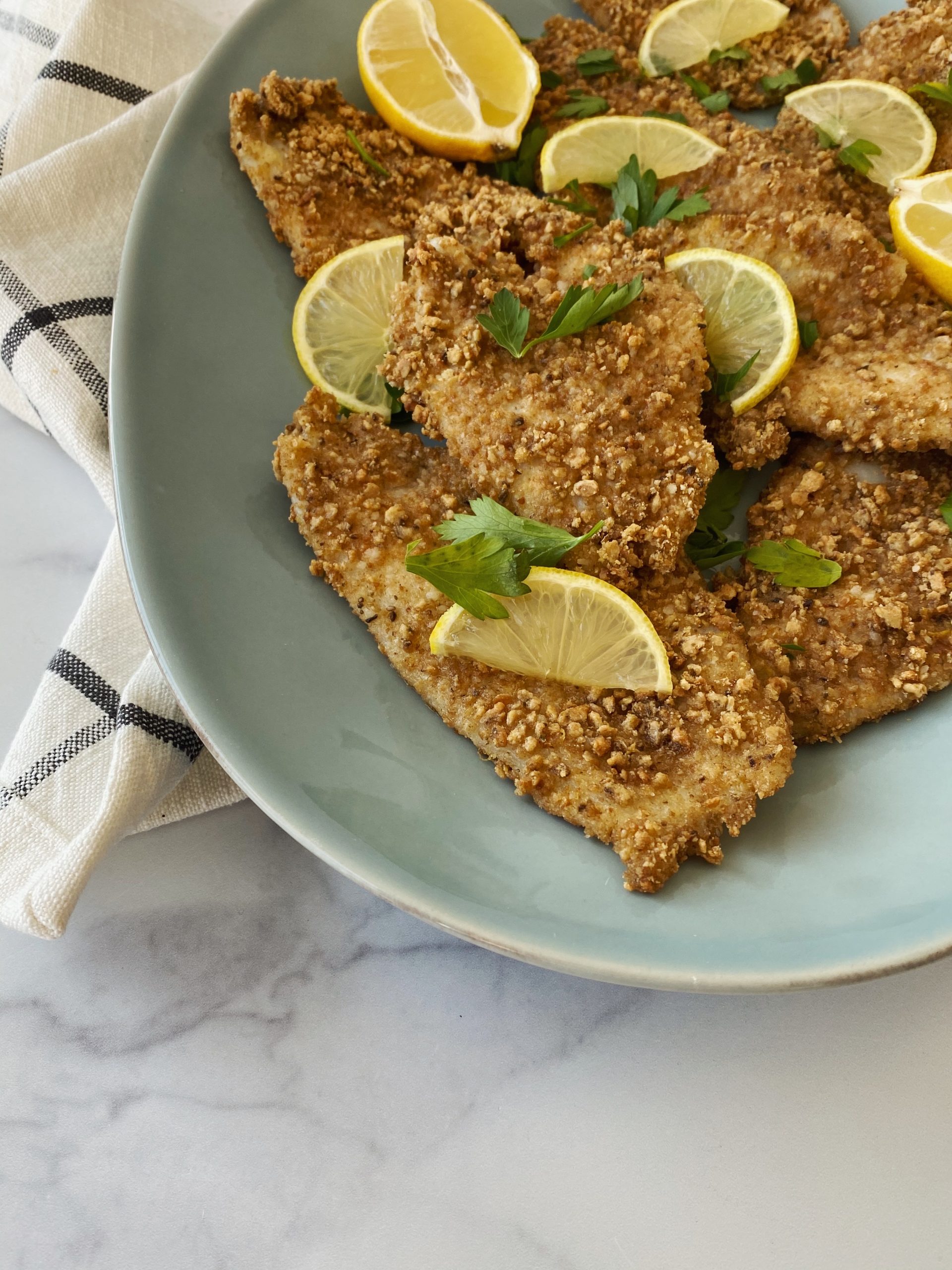 Lemon Parmesan Crusted Fish - Something Nutritious