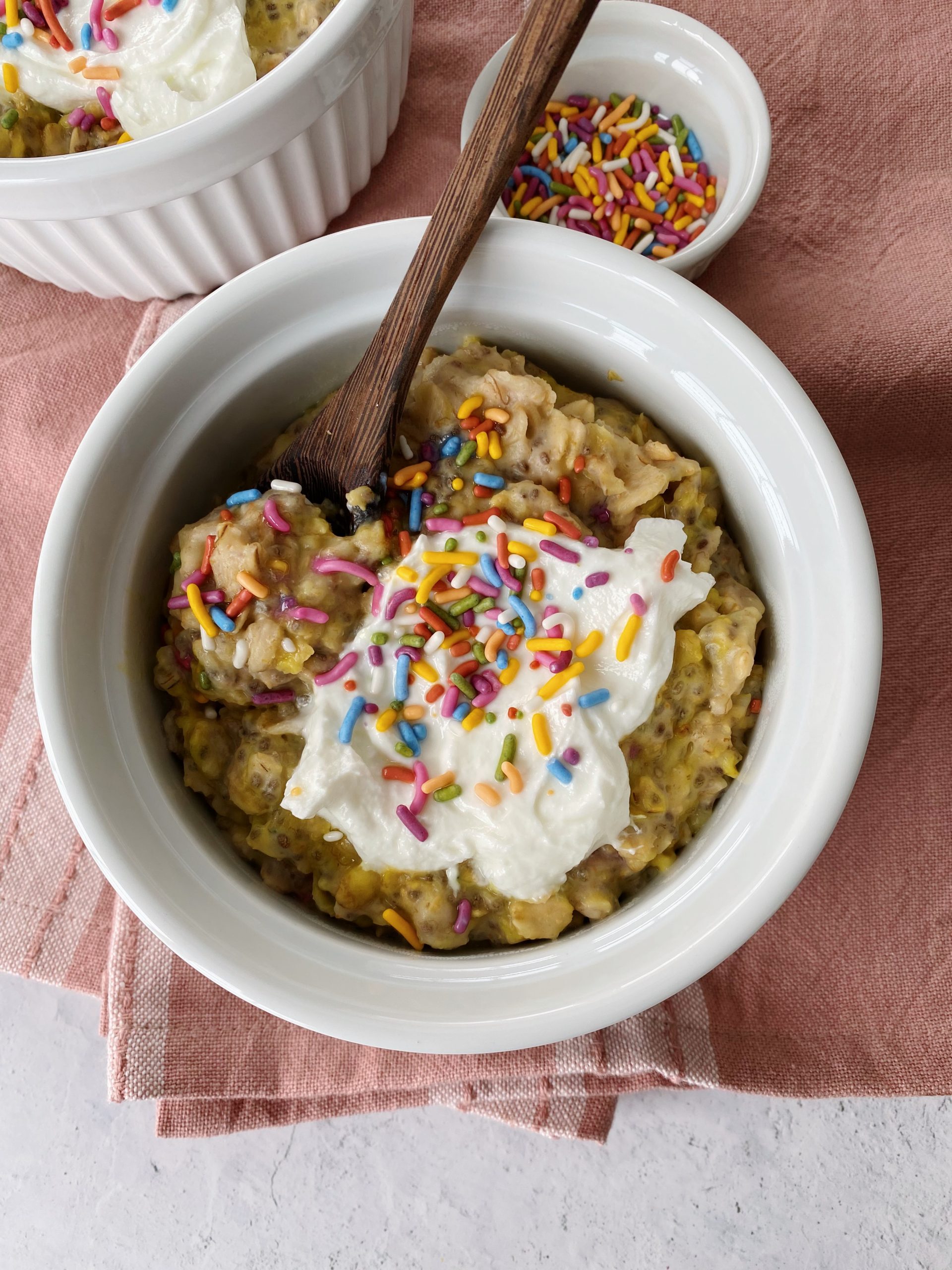 Banana Birthday Cake Oatmeal