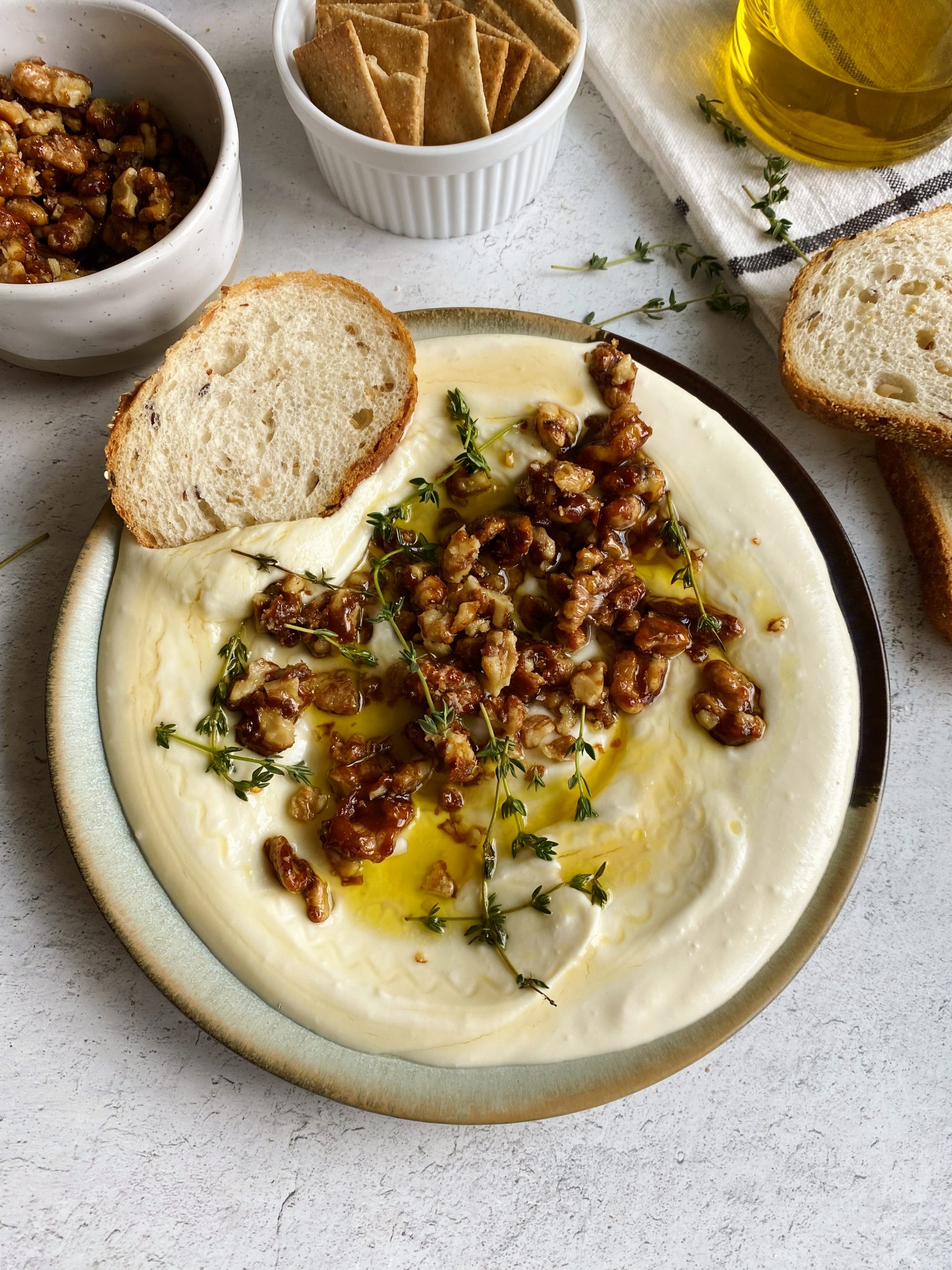 Whipped Feta Dip with Honey Walnuts - Something Nutritious