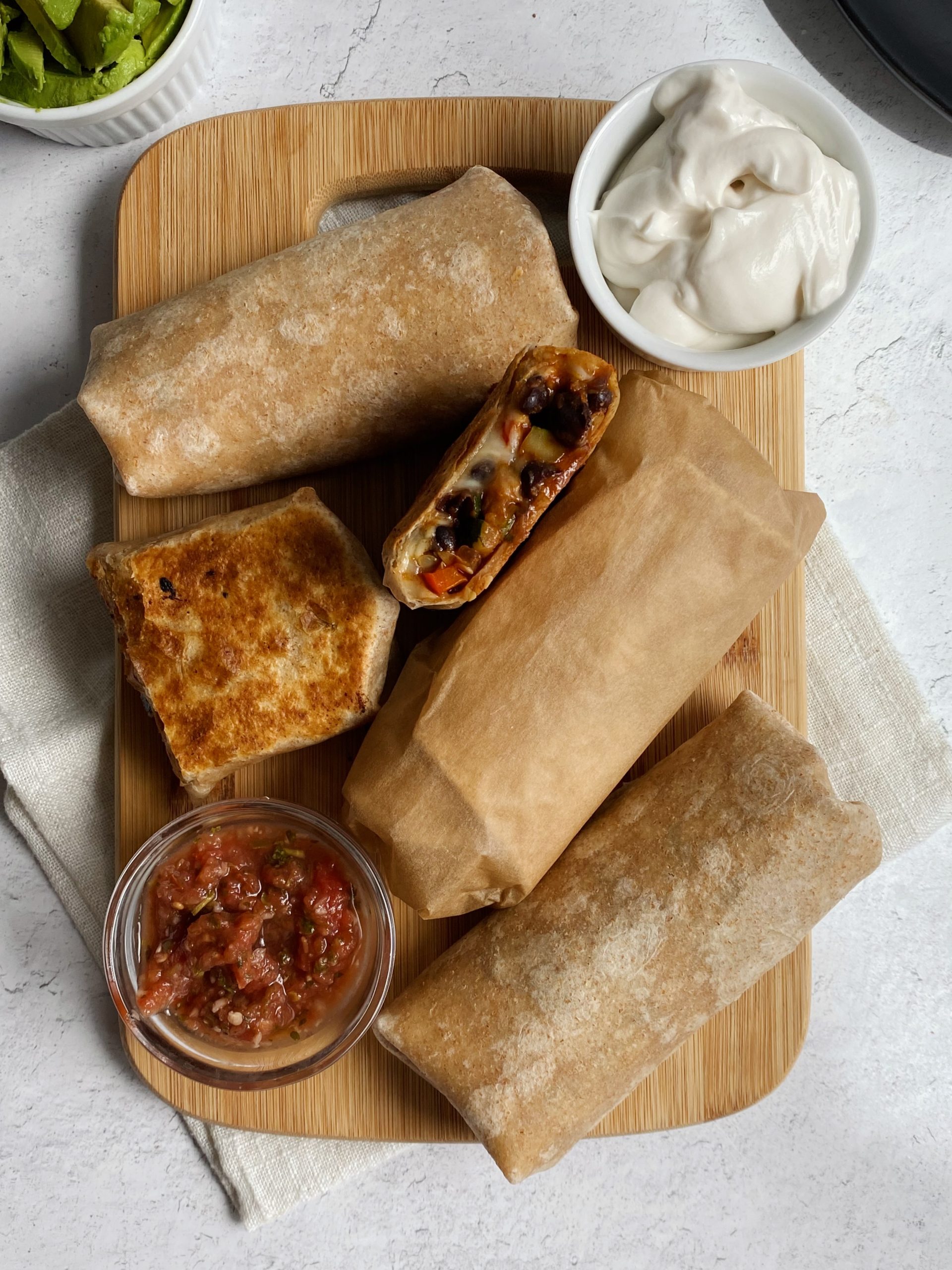 black bean veggie burritos