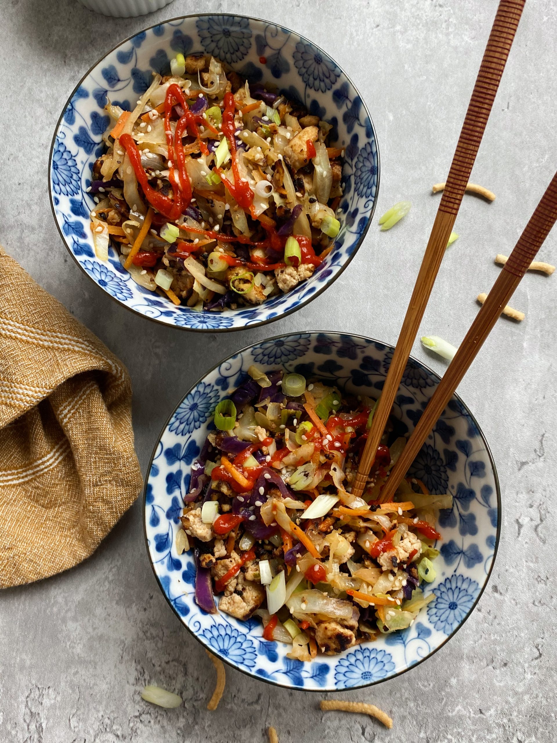 Tofu Egg Roll in a Bowl Something Nutritious