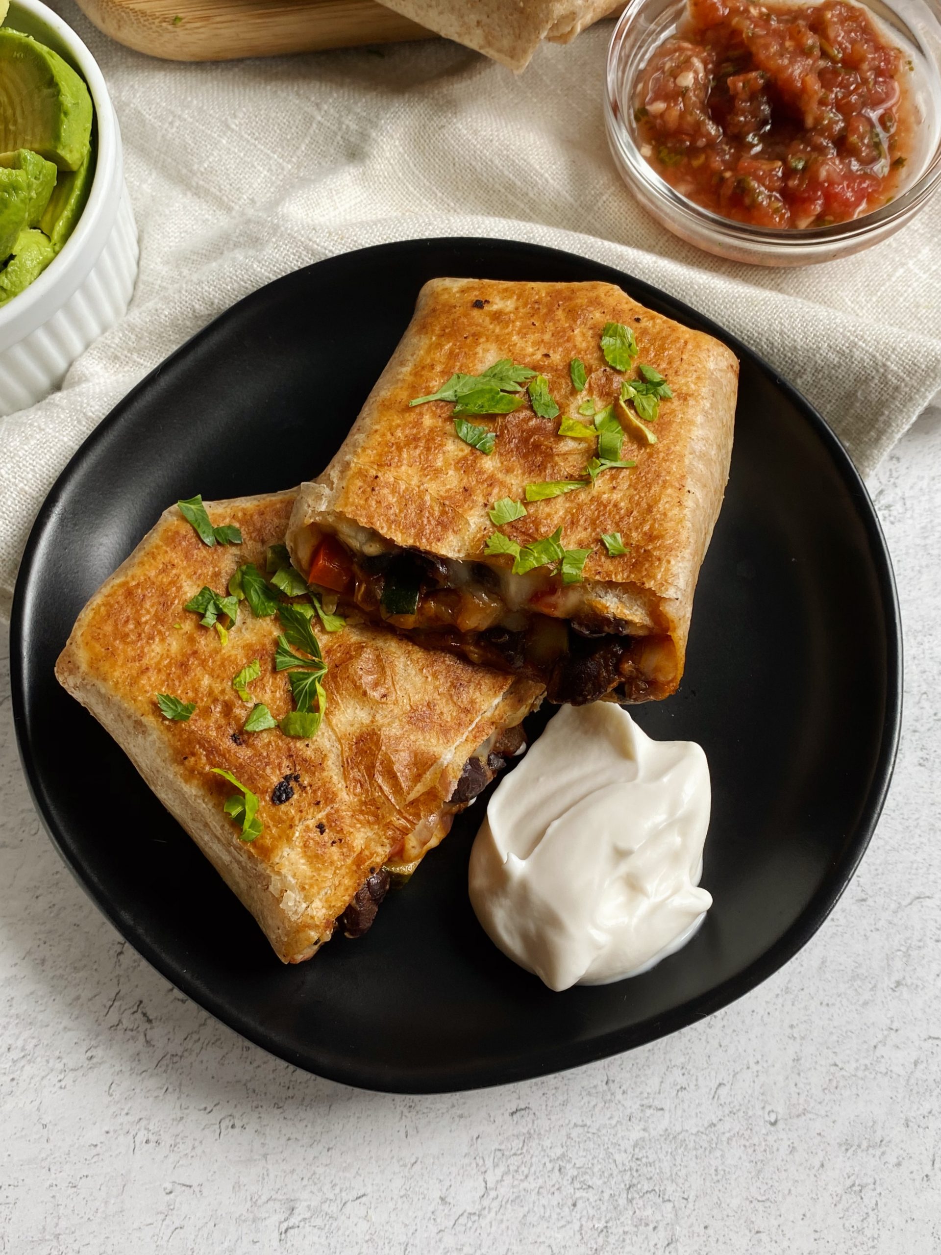 black bean burritos