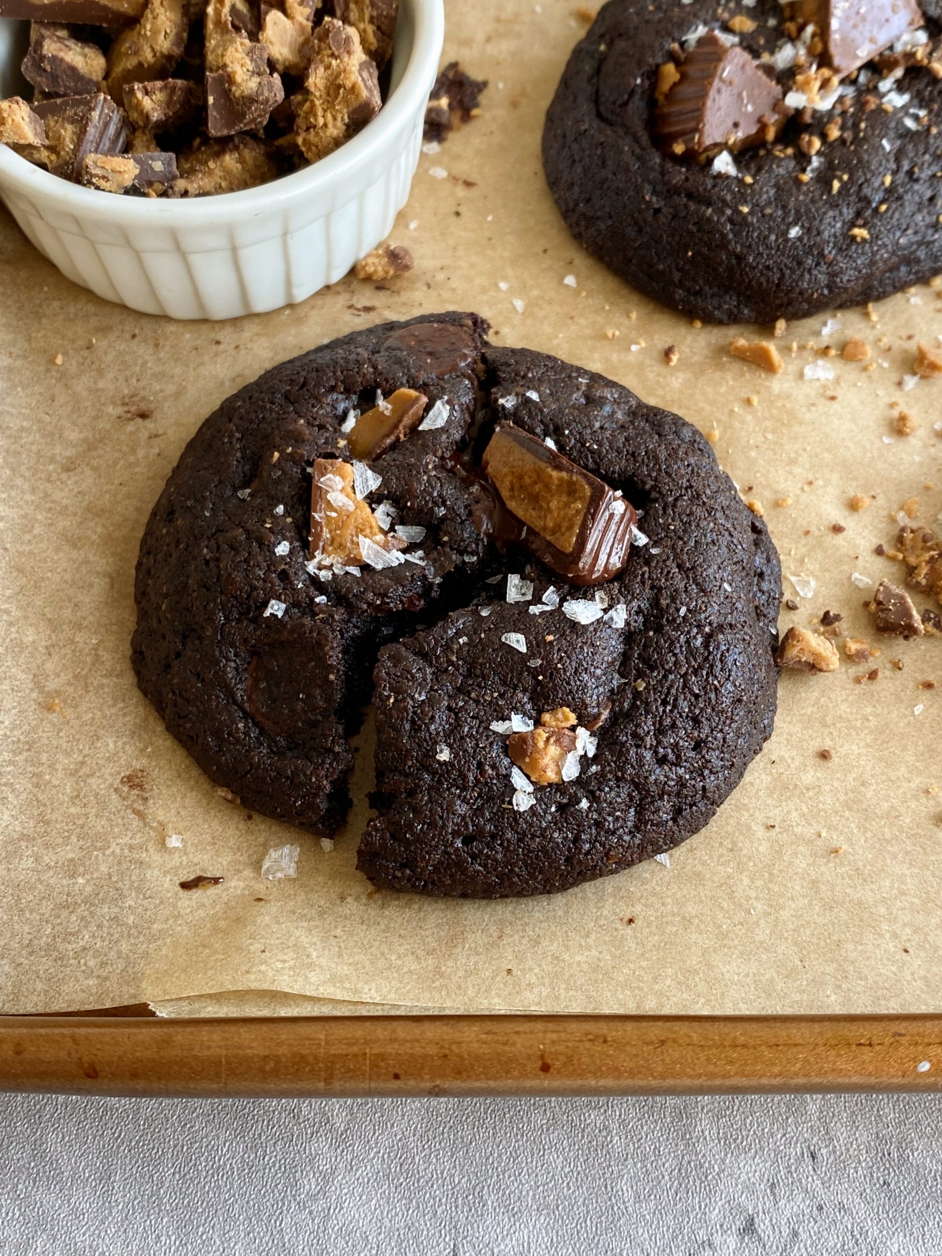 Double Dark Chocolate Peanut Butter Cup Cookies