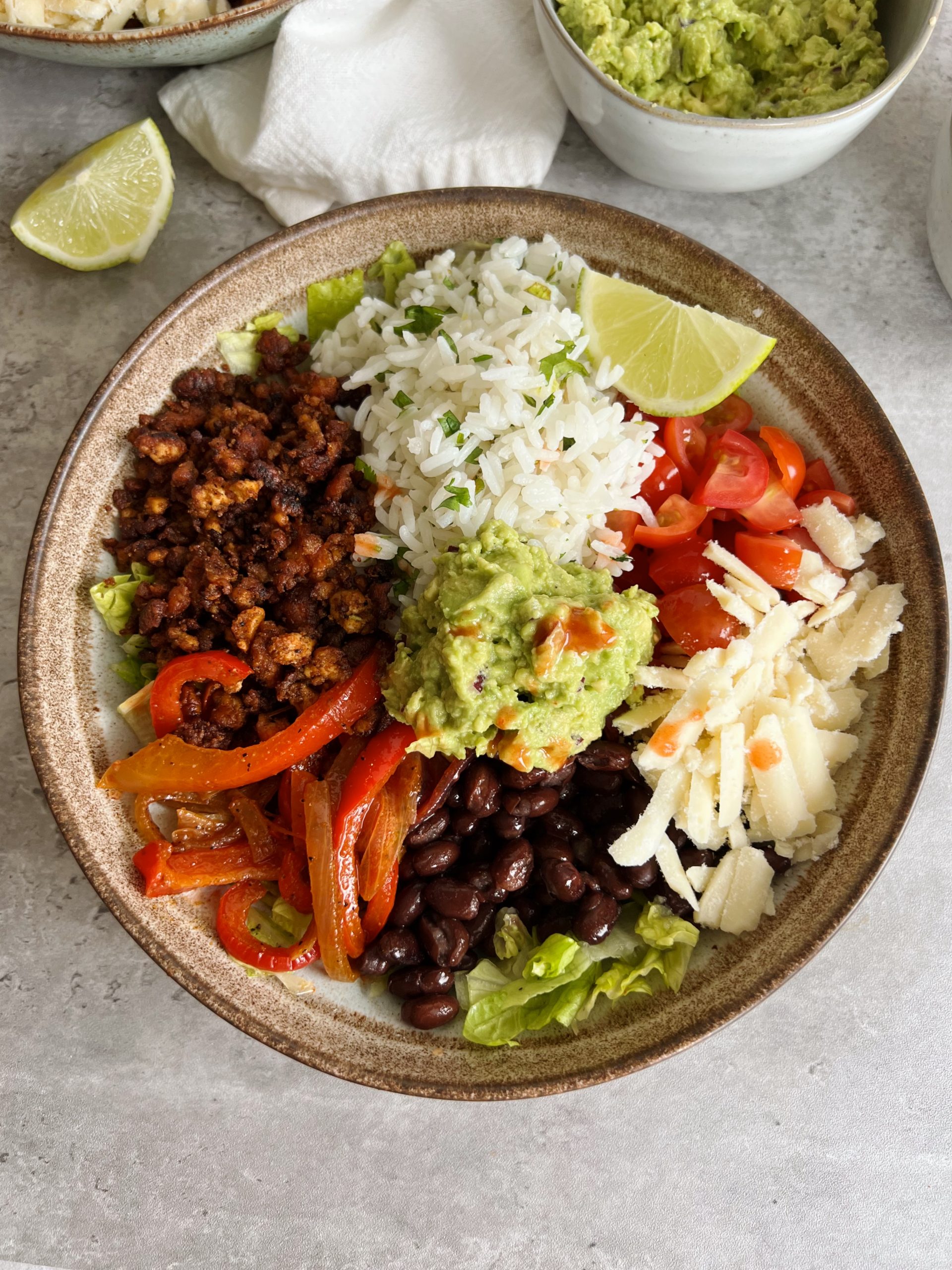 Easy Tofu Burrito Bowl Meal Prep