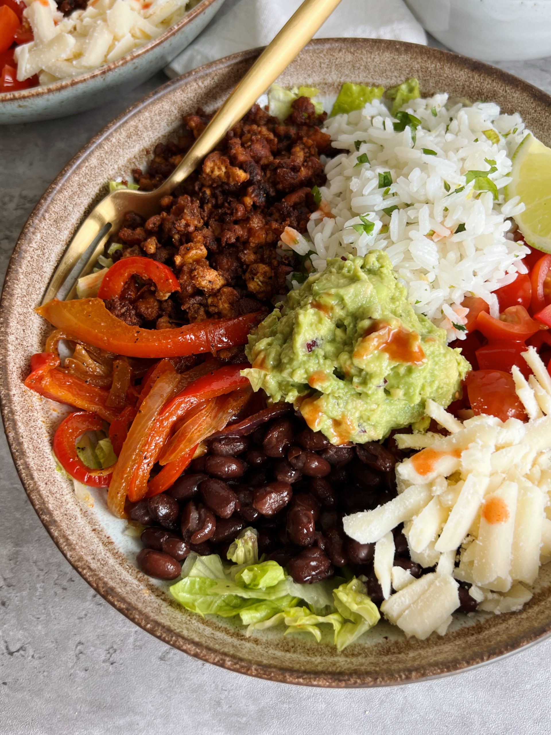 Easy Tofu Burrito Bowl Meal Prep