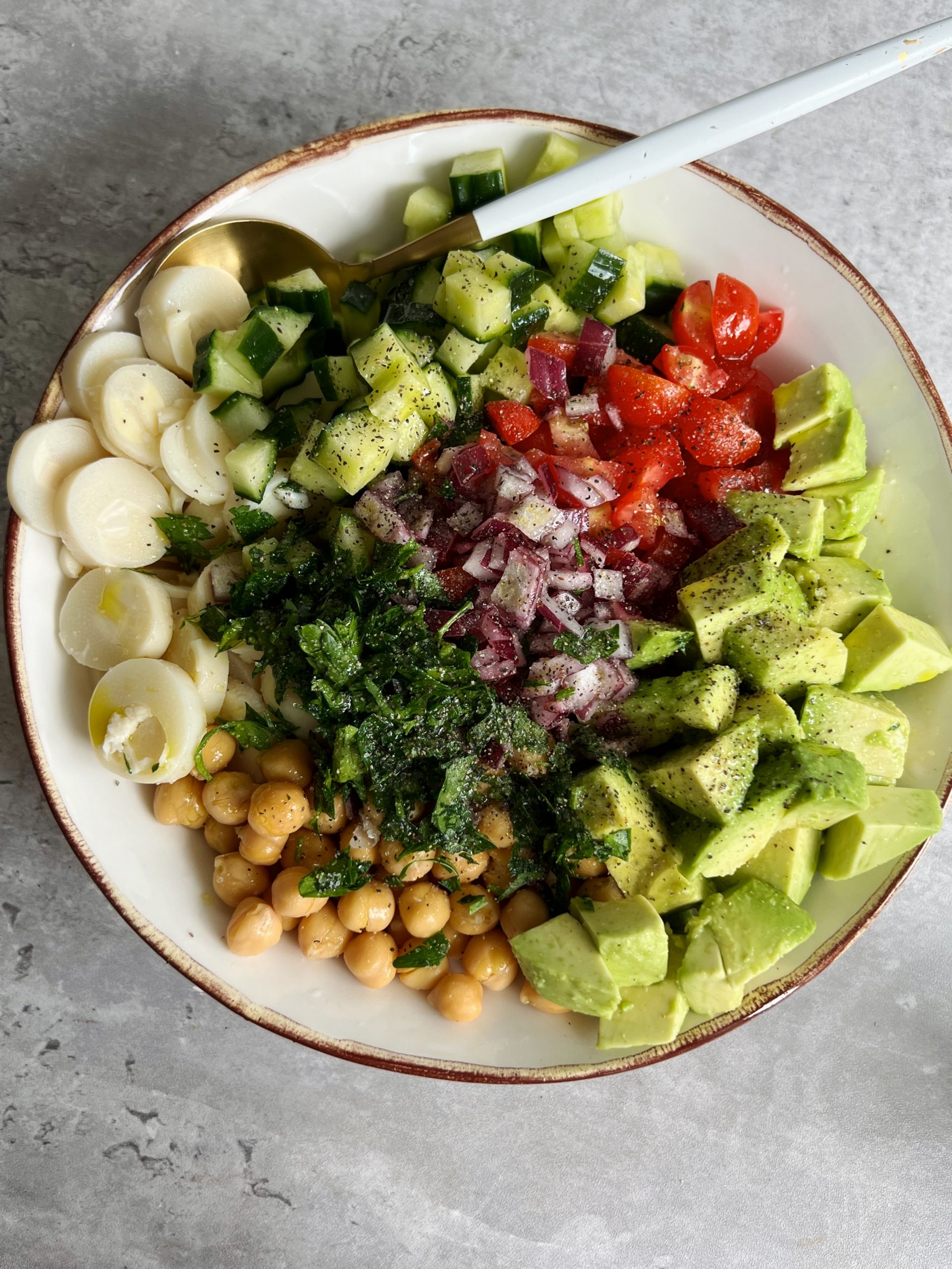 Palm Salad Bowl With Lid Blue