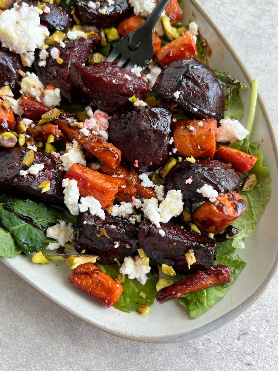 Roasted Balsamic Beets & Carrots