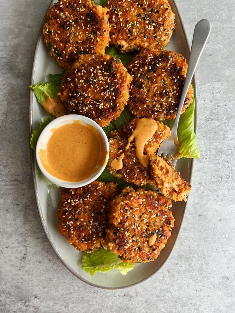 Harissa Sesame Salmon Patties