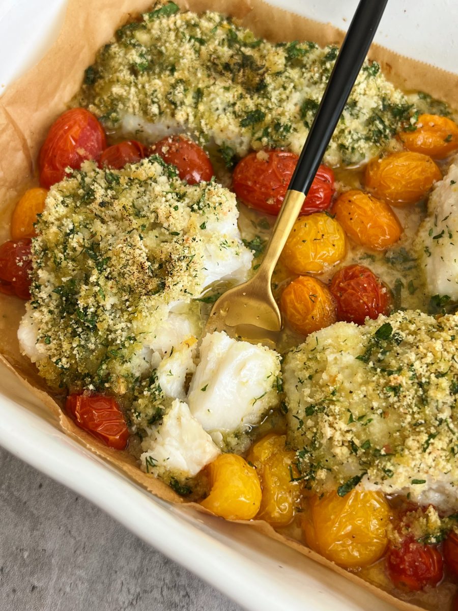 Herb Crusted Cod - Something Nutritious