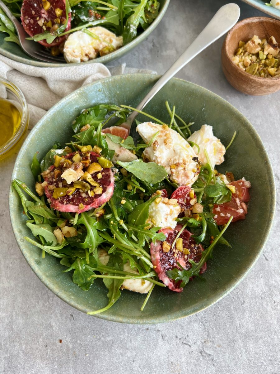 Double-Dressed Arugula & Burrata Salad