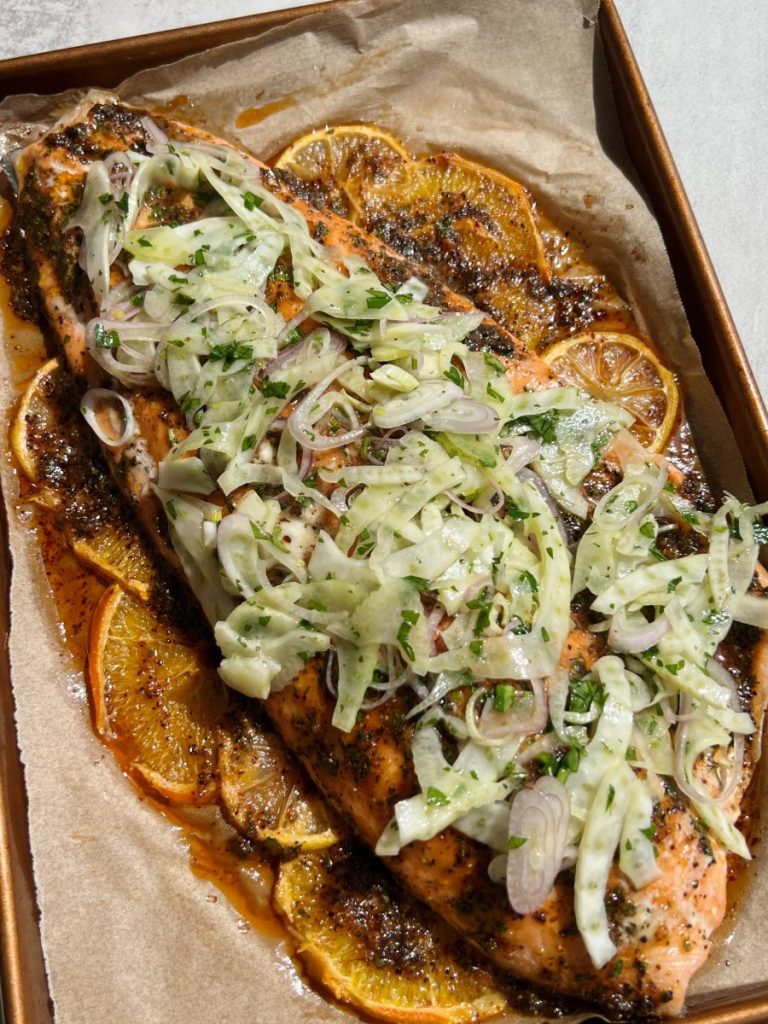 slow roasted salmon
