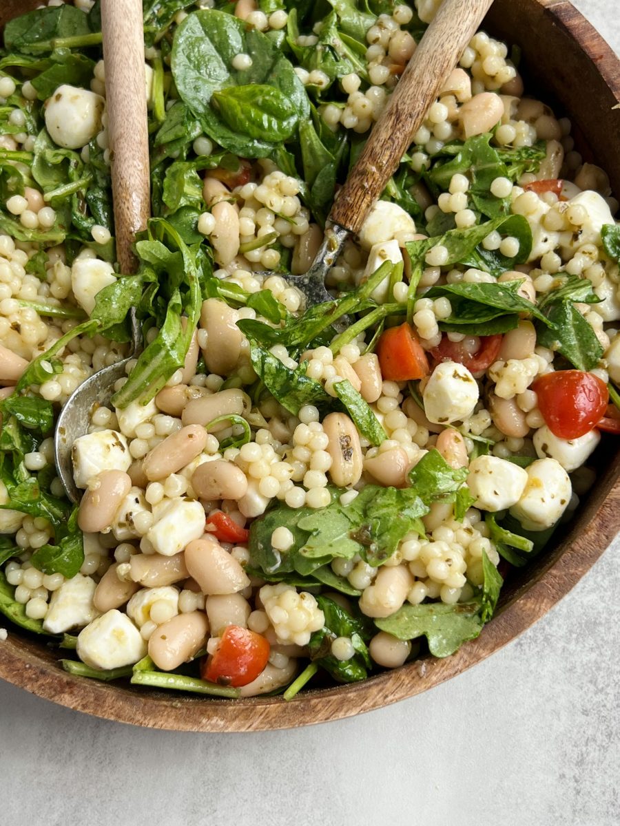 Pesto Pearl Couscous Salad Something Nutritious