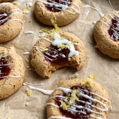 Lemon Raspberry Thumbprint Cookies - Something Nutritious
