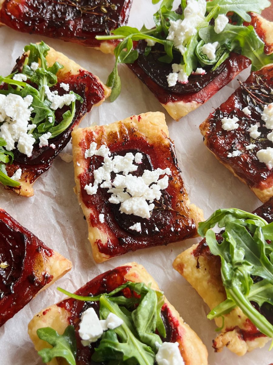 3-Ingredient Puff Pastry Bites with Roasted Red Peppers & Feta