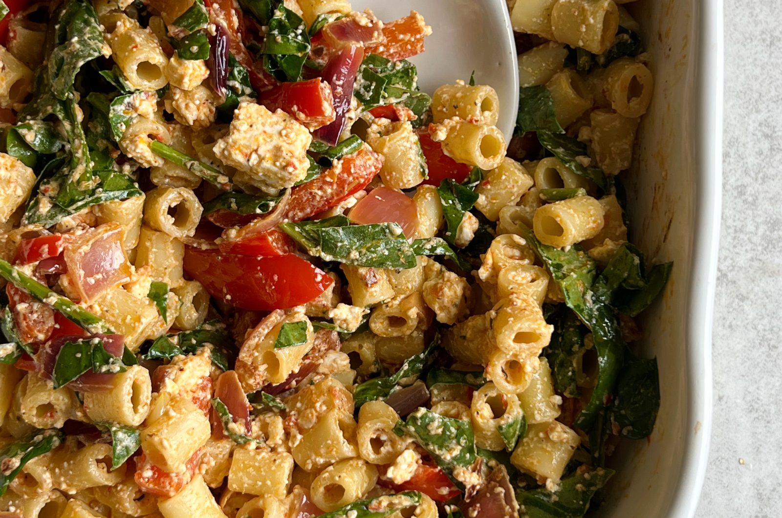baked-feta-pasta-with-harissa-something-nutritious