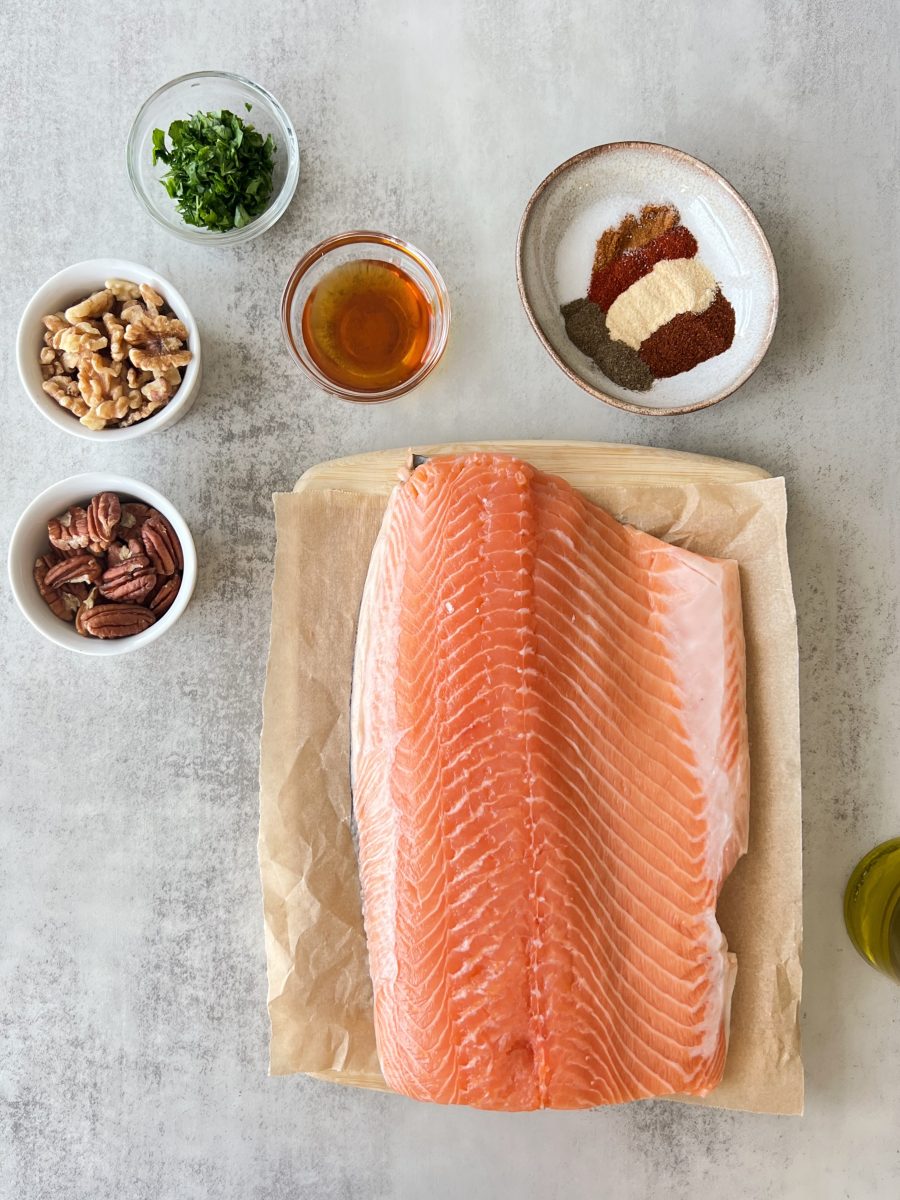 pecan and walnut crusted salmon