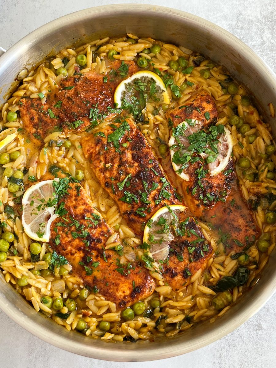 One-pan Lemon Orzo and Salmon