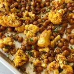 honey mustard cauliflower and chickpeas
