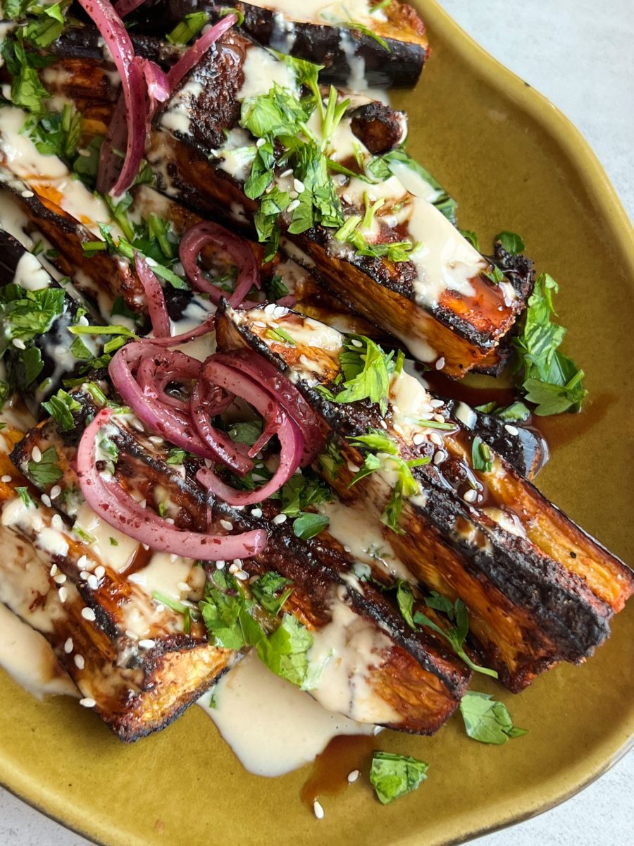 Roasted Eggplant with Miso Tahini