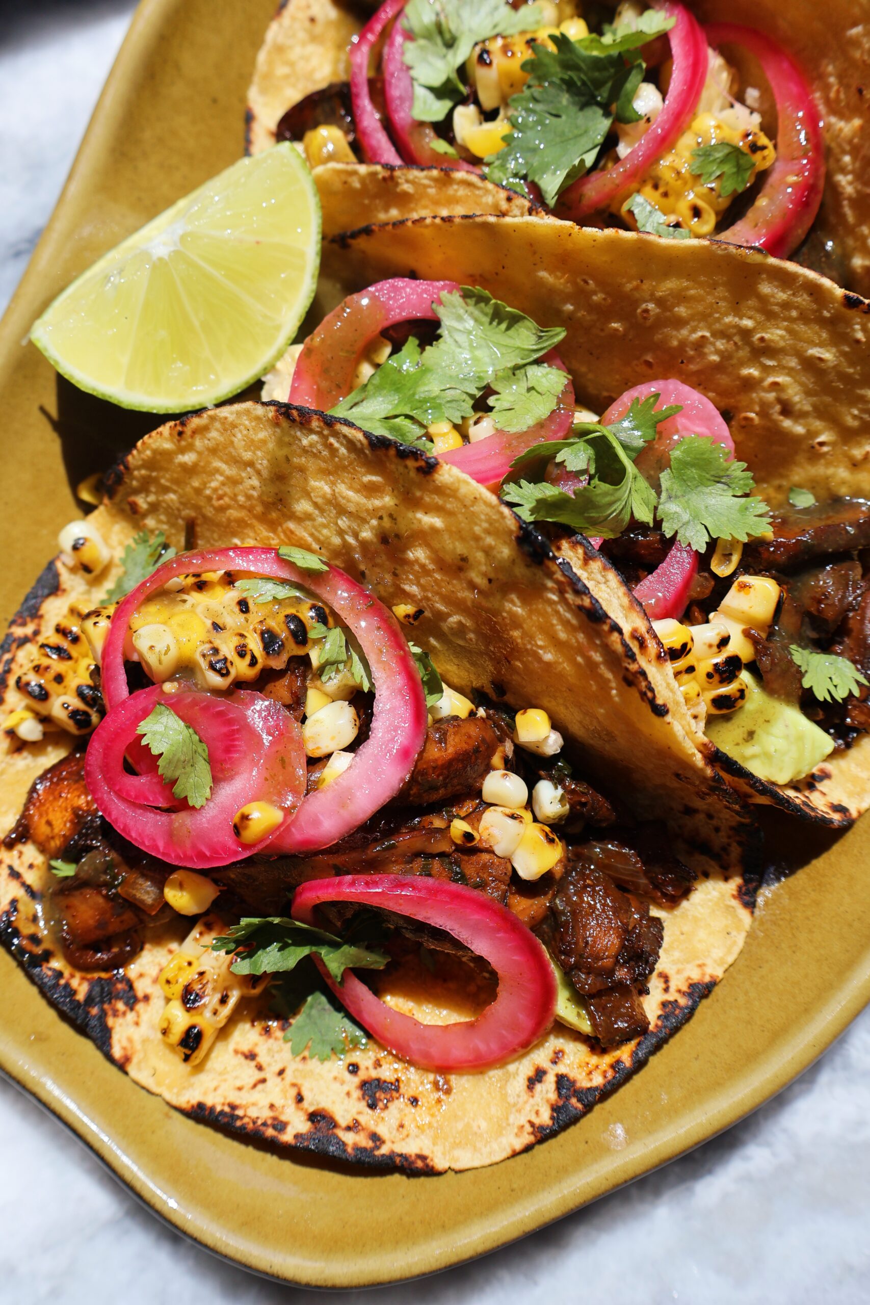 Mushroom Tacos with Fire-roasted Corn