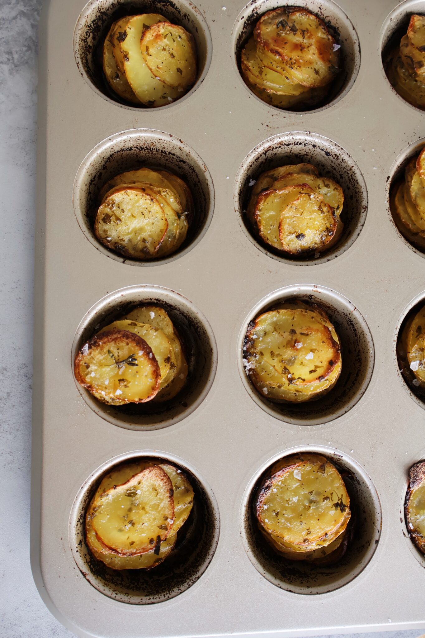 Muffin Tin Potato Stacks - Something Nutritious