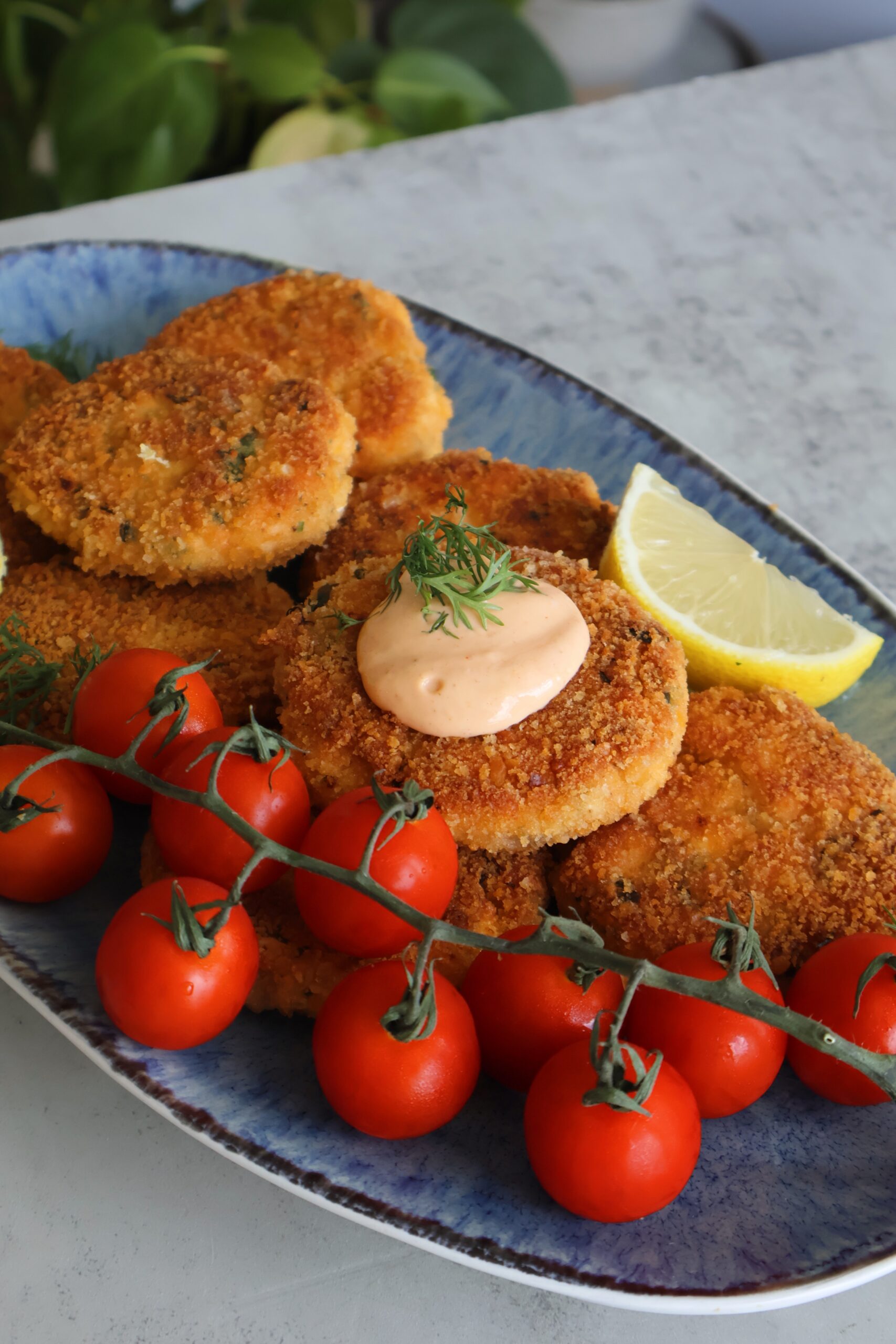 feta salmon fritters