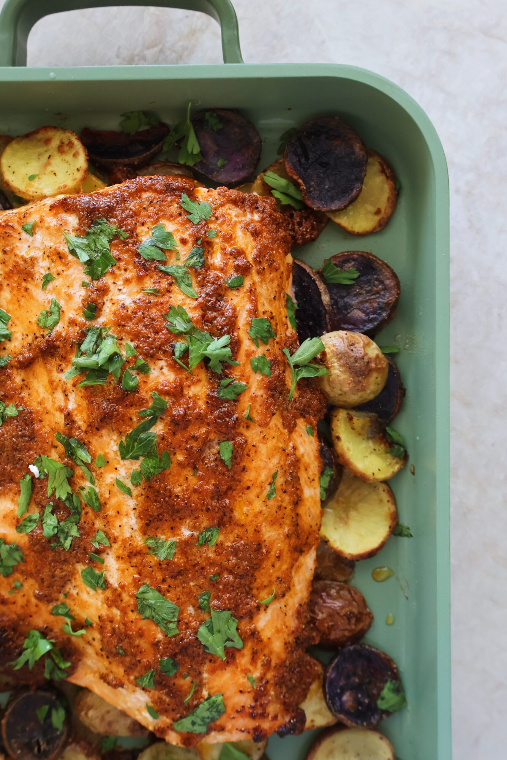 Baked Salmon and Potatoes