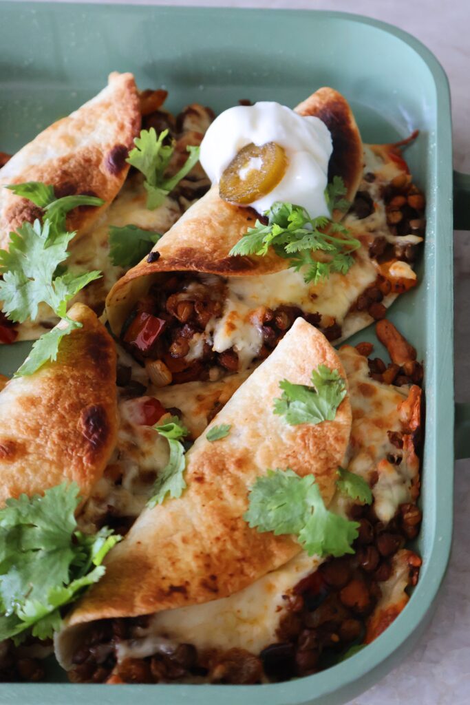 cheesy lentil tacos