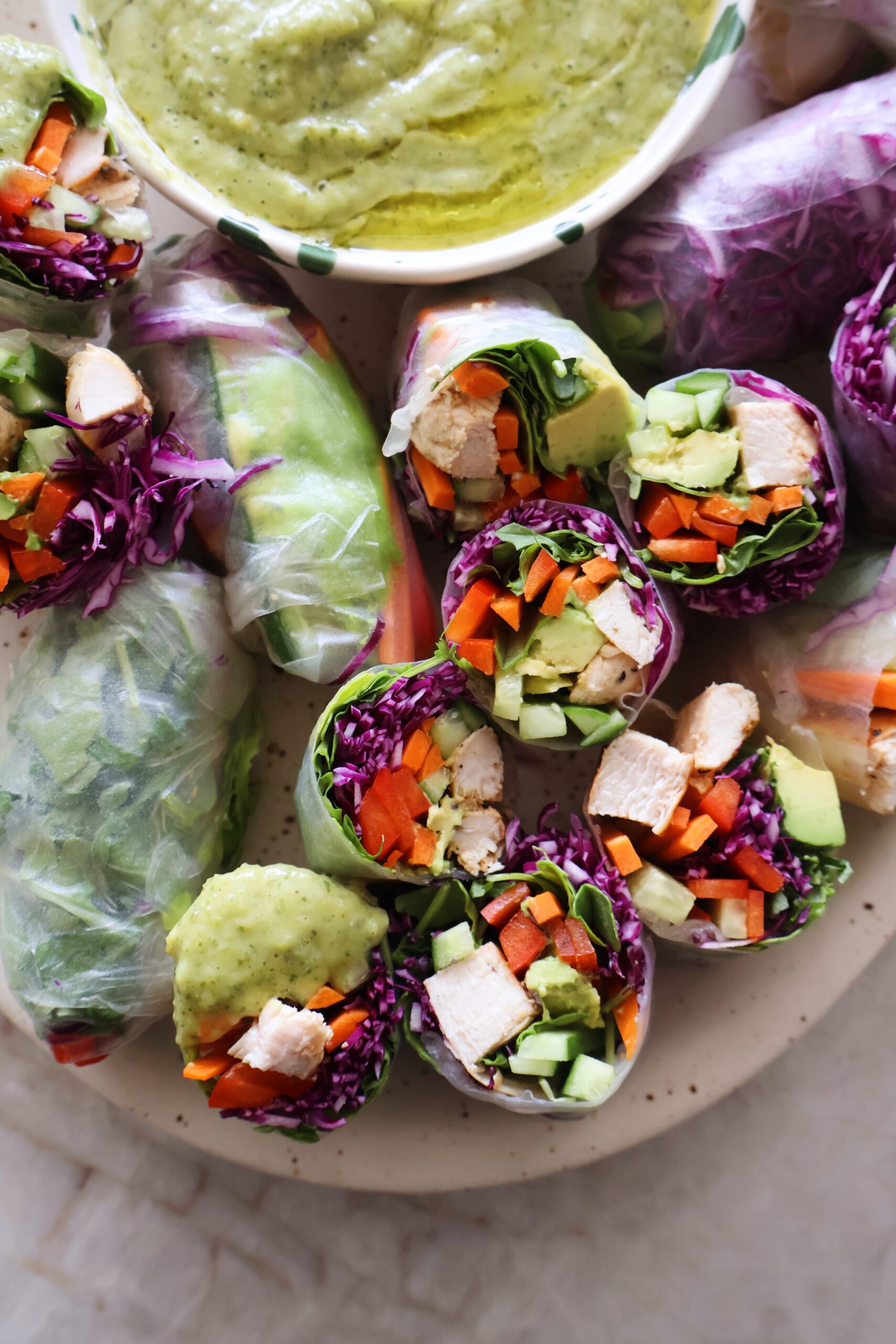 Chicken Avocado Summer Rolls
