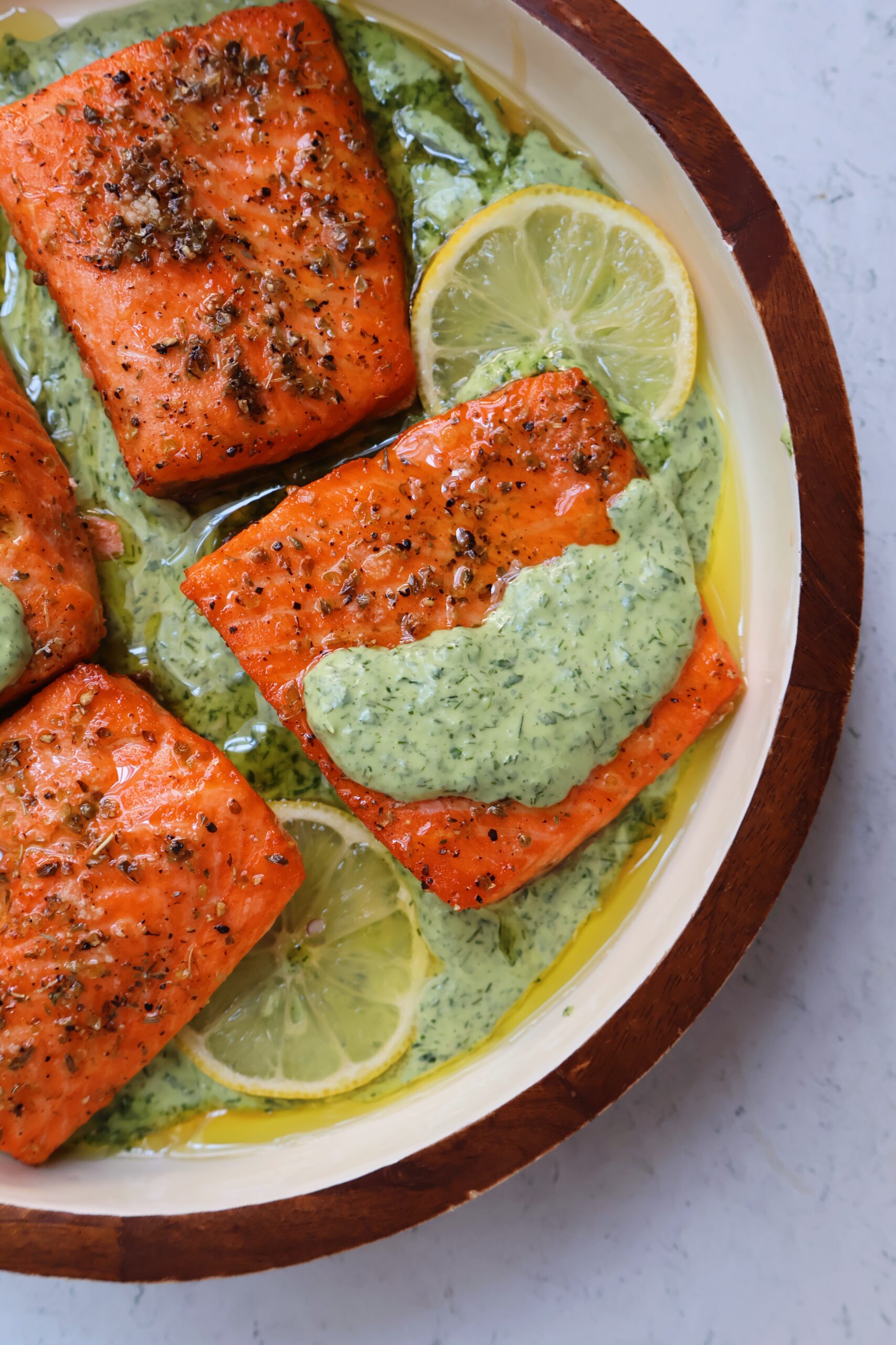 Salmon with Herb Yogurt Sauce