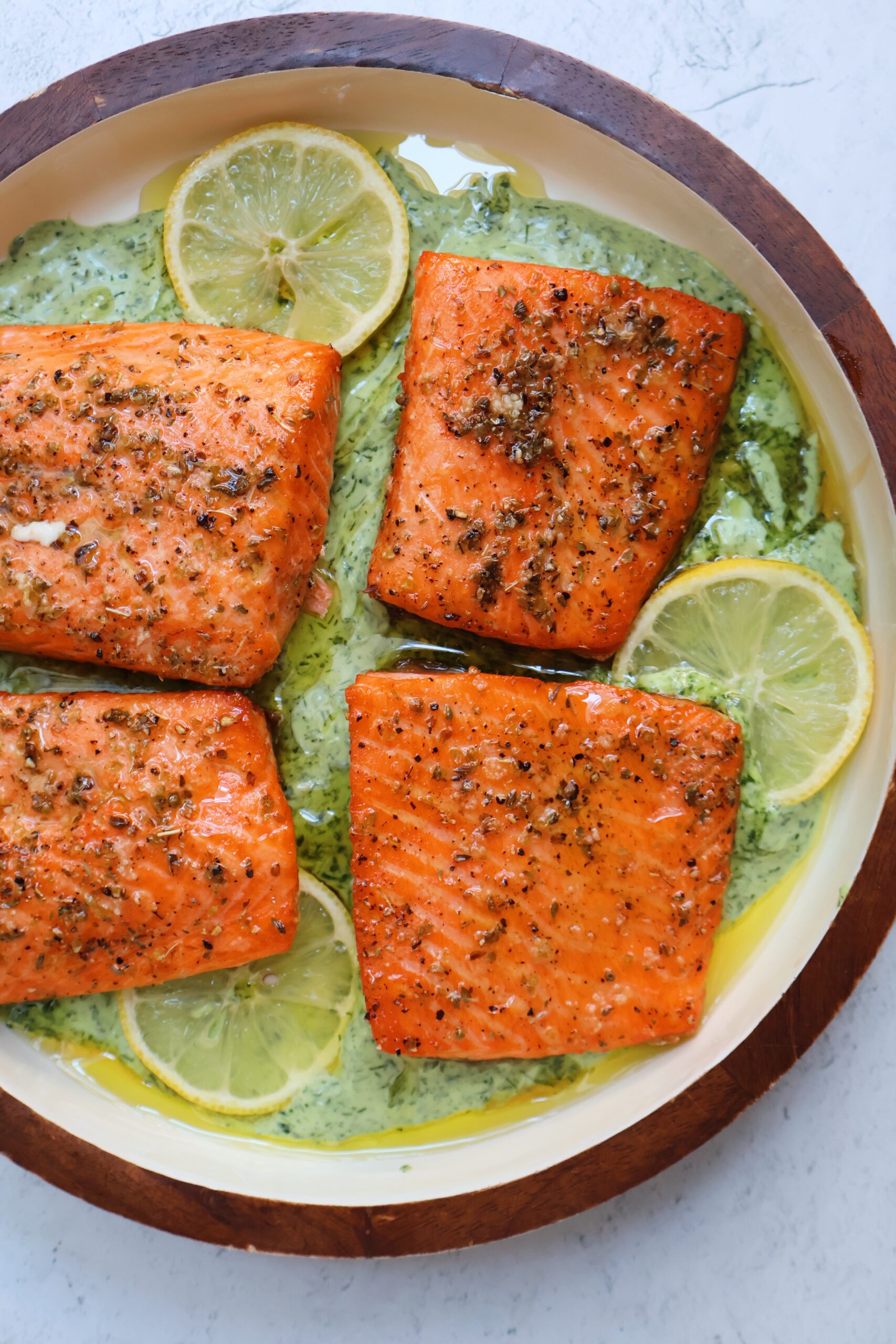 Salmon with Herb Yogurt Sauce