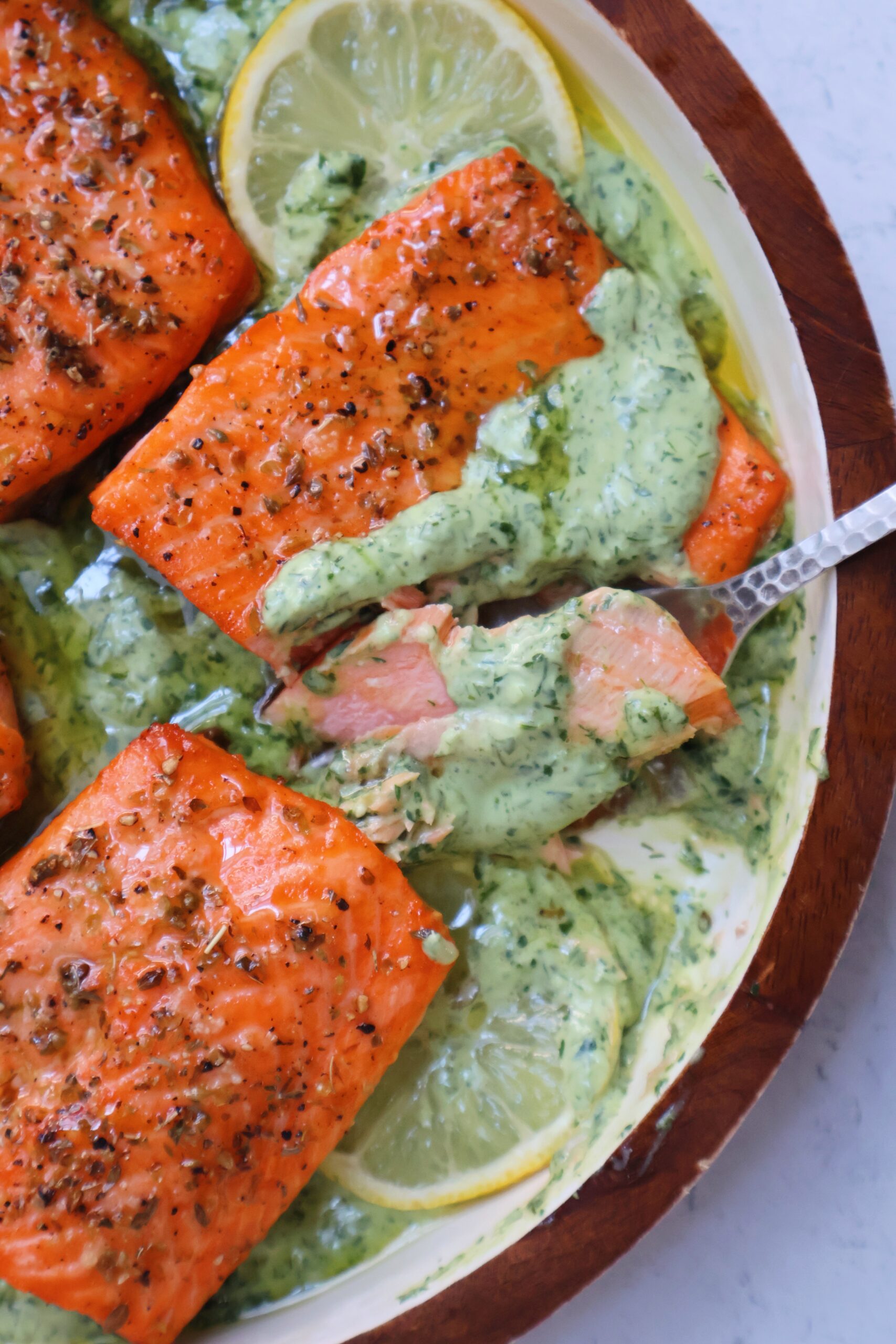 Salmon with Herb Yogurt Sauce