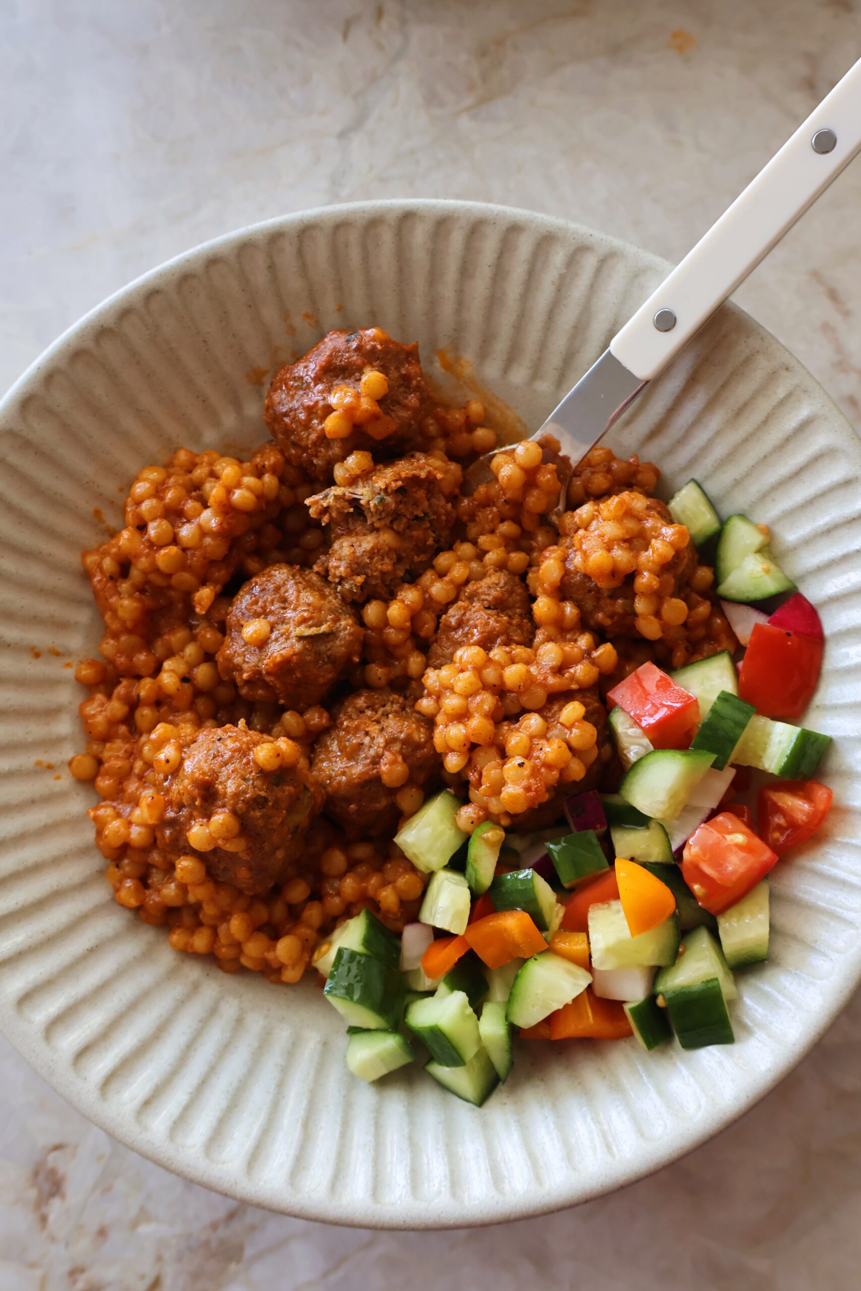 Mini Meatballs and Pearled Couscous