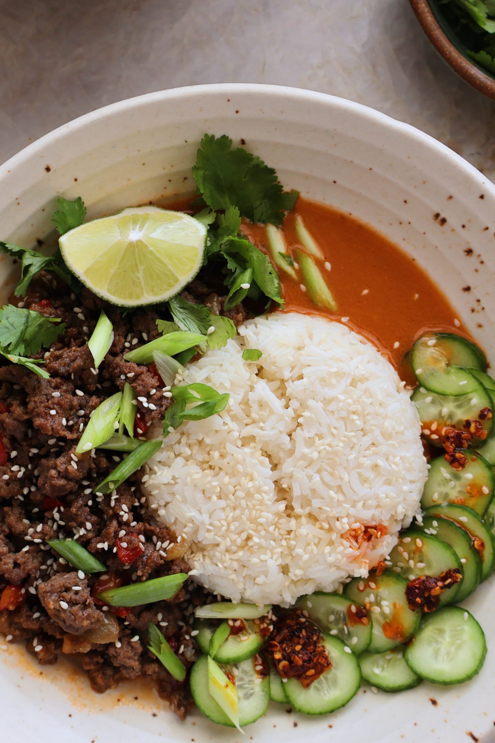 coconut curry beef bowls